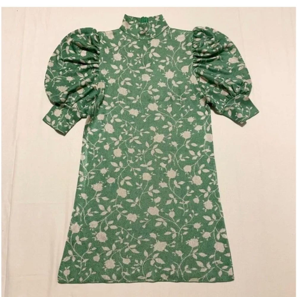 Zara Mock Neck Balloon Sleeve Mini dress